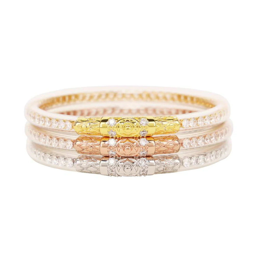 Three Kings All Weather Bangles - Clear Crystal