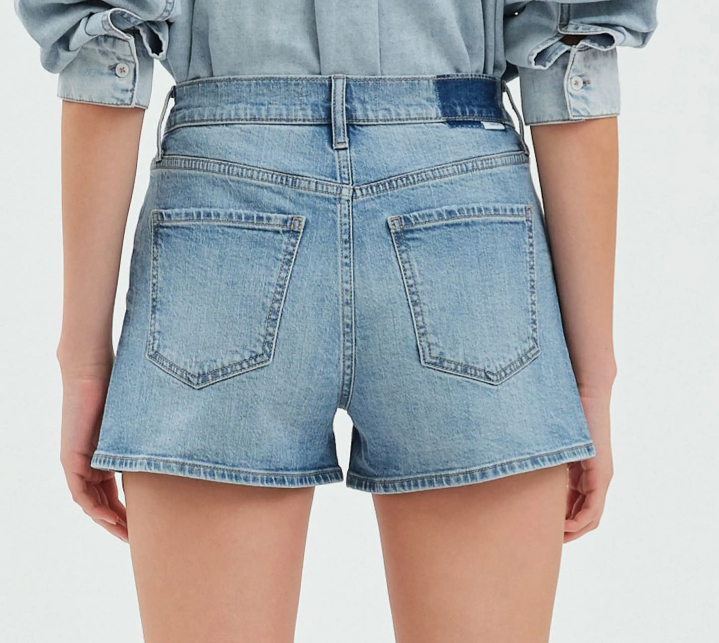 Troublemaker High Waist Denim Short - Marine Vintage
