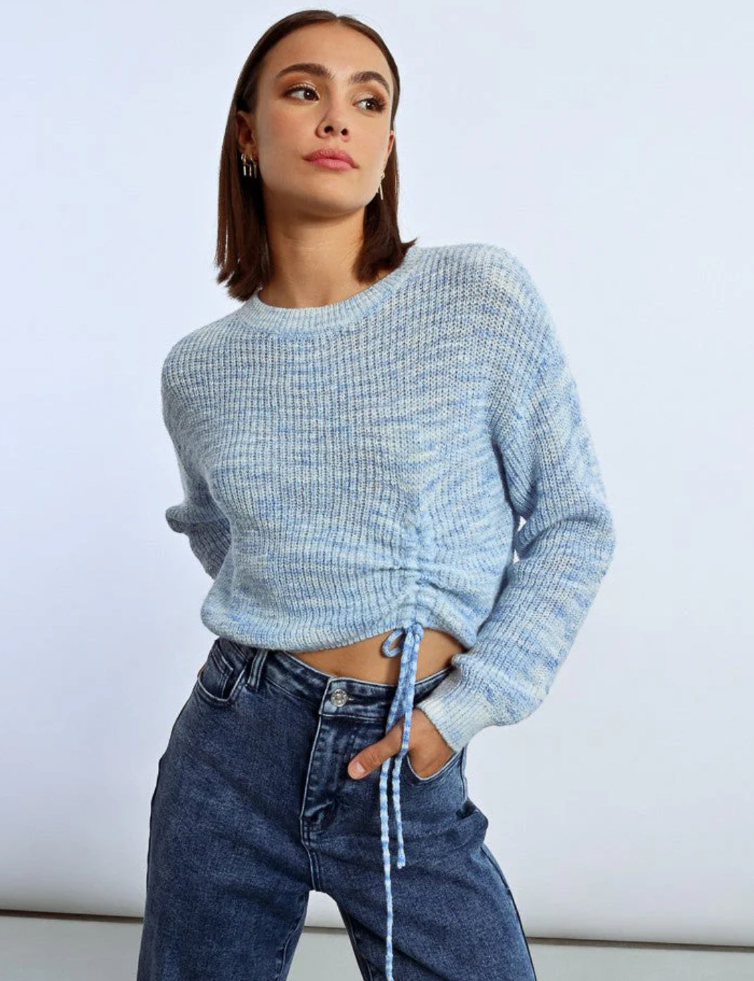Asymmetrical Baby Blue Sweater