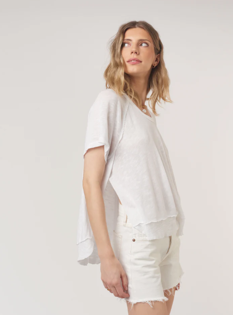 Lina textured Scoop Neck Tee