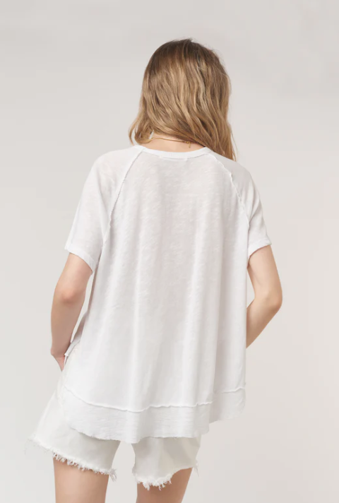 Lina textured Scoop Neck Tee