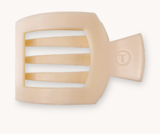 Almond Beige Medium Flat Square Hair Clip