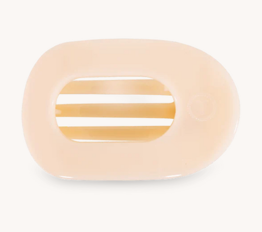 Almond Beige Medium Flat Round Hair Clip