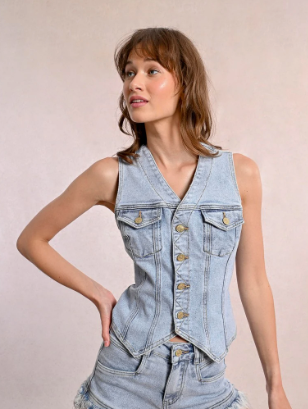 Clarrisa Denim Vest