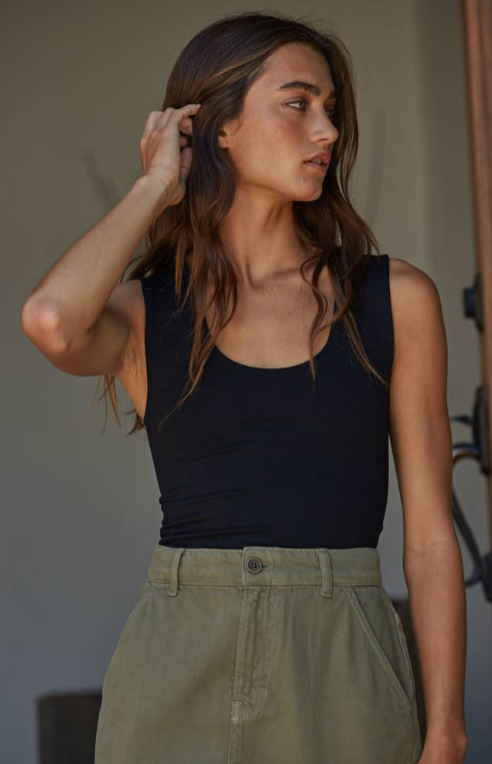 Double Layer Seamless Top - Black