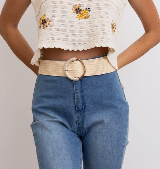 Nature Loop Belt with White Buckle