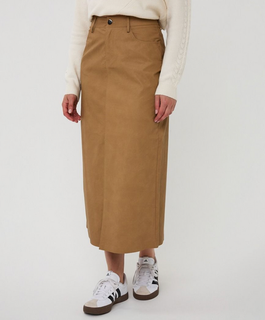 Light Caramel Split Skirt