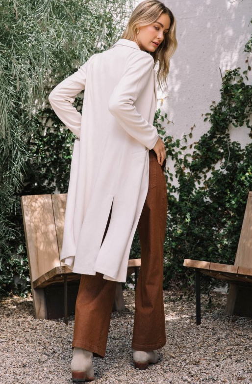 Faux Suede Duster
