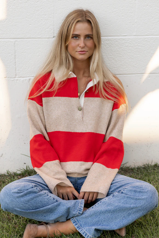 Polo Sweater - Red