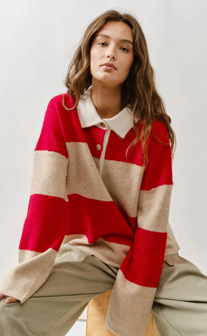 Polo Sweater - Red