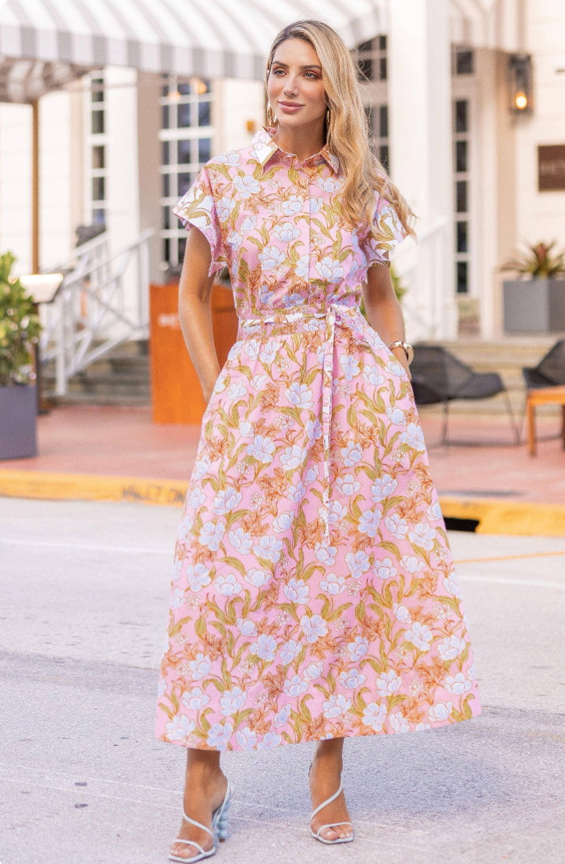 Sally Block Print Dress Small