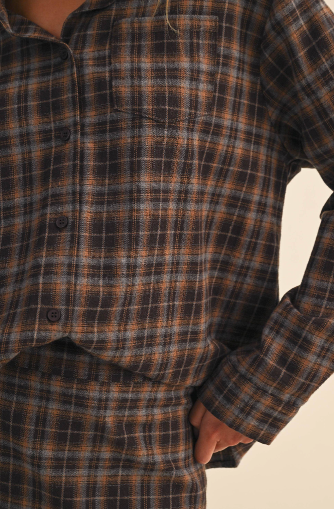 Hickory Oversized Flannel Top