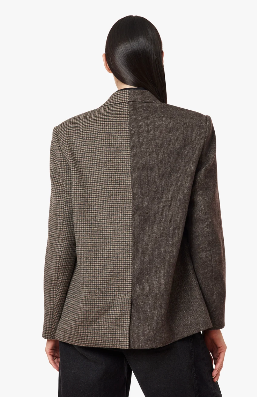 Herringbone Mixed Blazer Coat