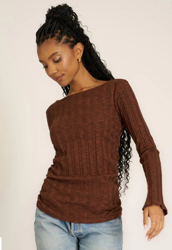 Sanna Boat Neck Ribbed Sweater- 2 Colors