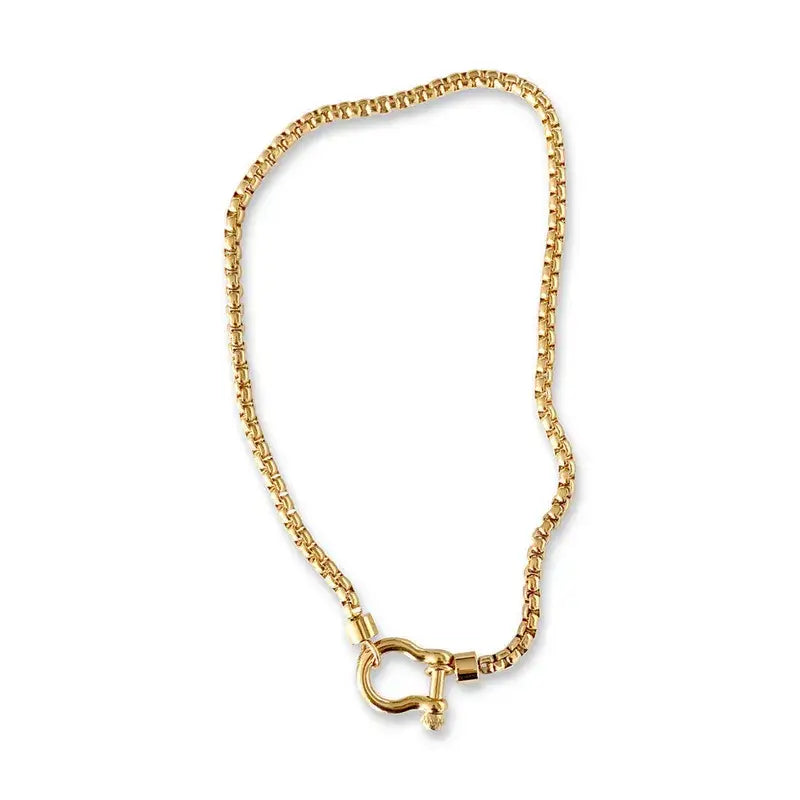 18K Gold Plated Stainless Steel Rope Buckle Necklace - 3 Options