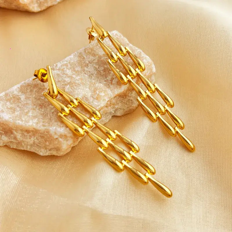 Gold Drop Elegant Drop Earrings