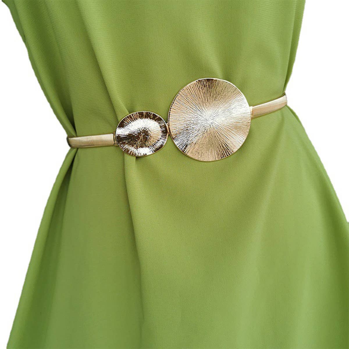 Gold Disc Buckle Belt