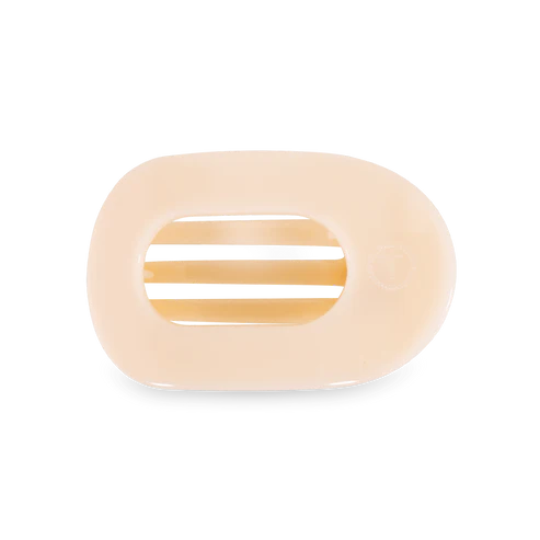 Almond Beige Medium Flat Round Hair Clip