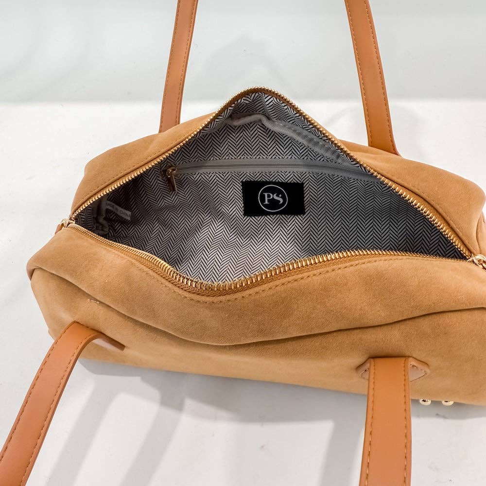 Sally Suede Barrel Shoulder Bag- 3 Colors
