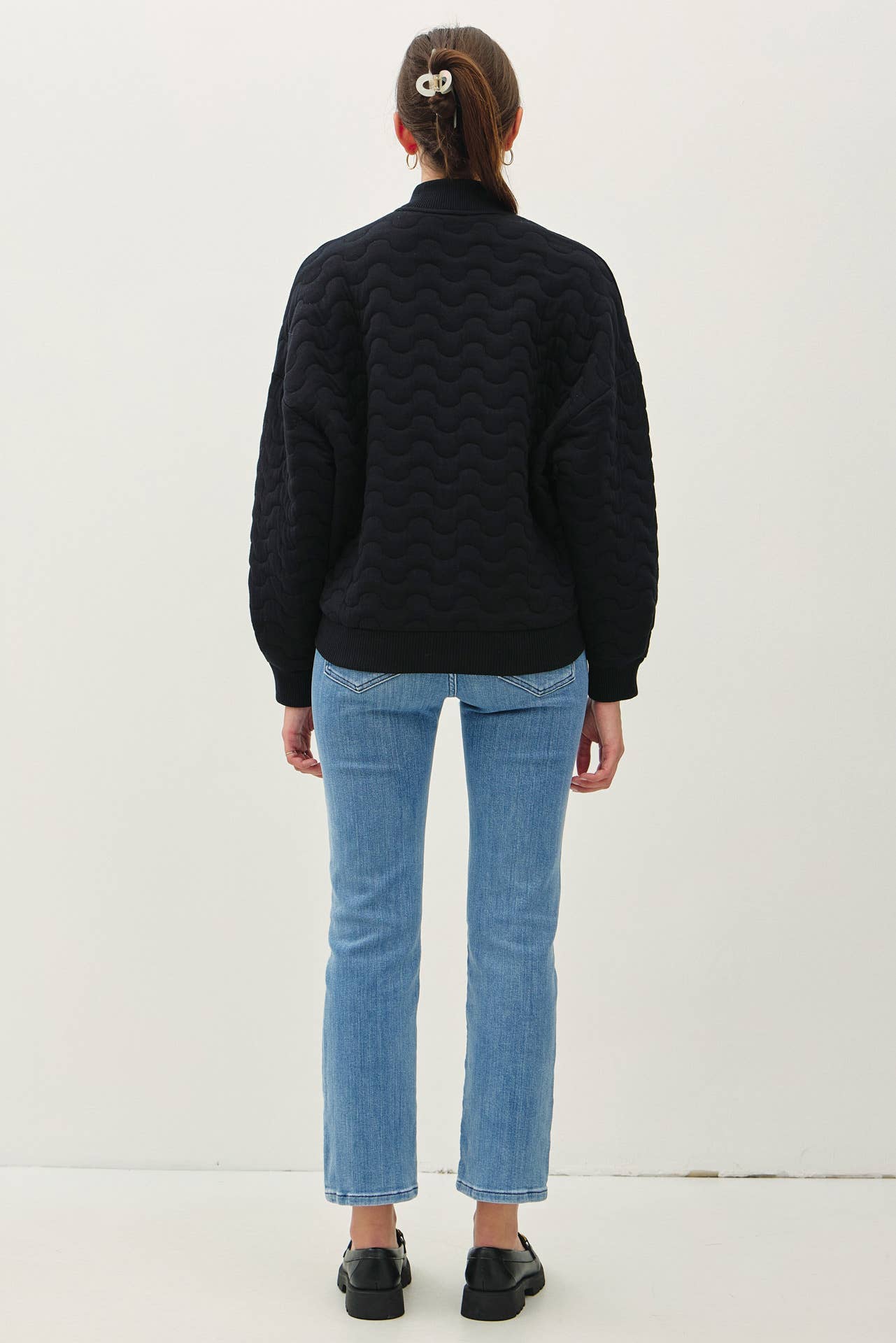 Comfy Wave Quilted Bomber Jacket