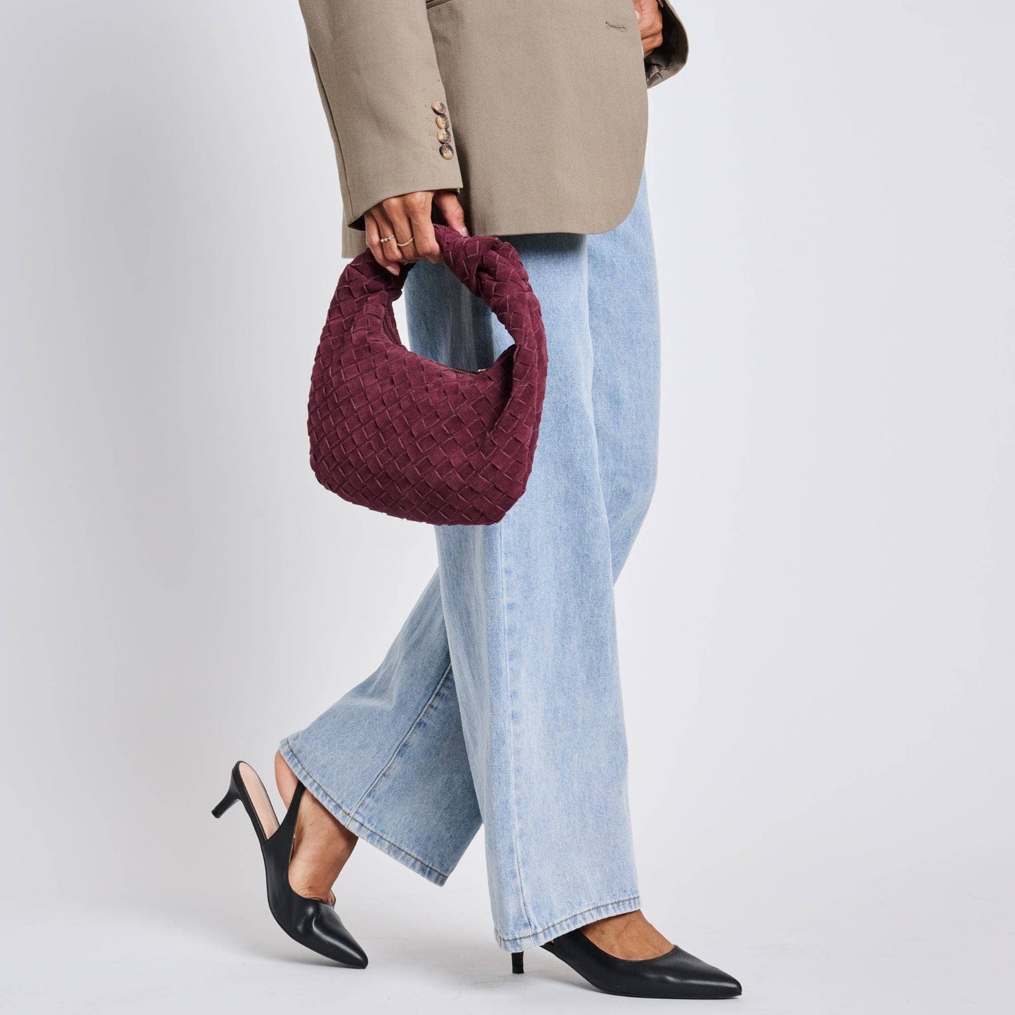 Autumn Woven Genuine Suede Leather Bag