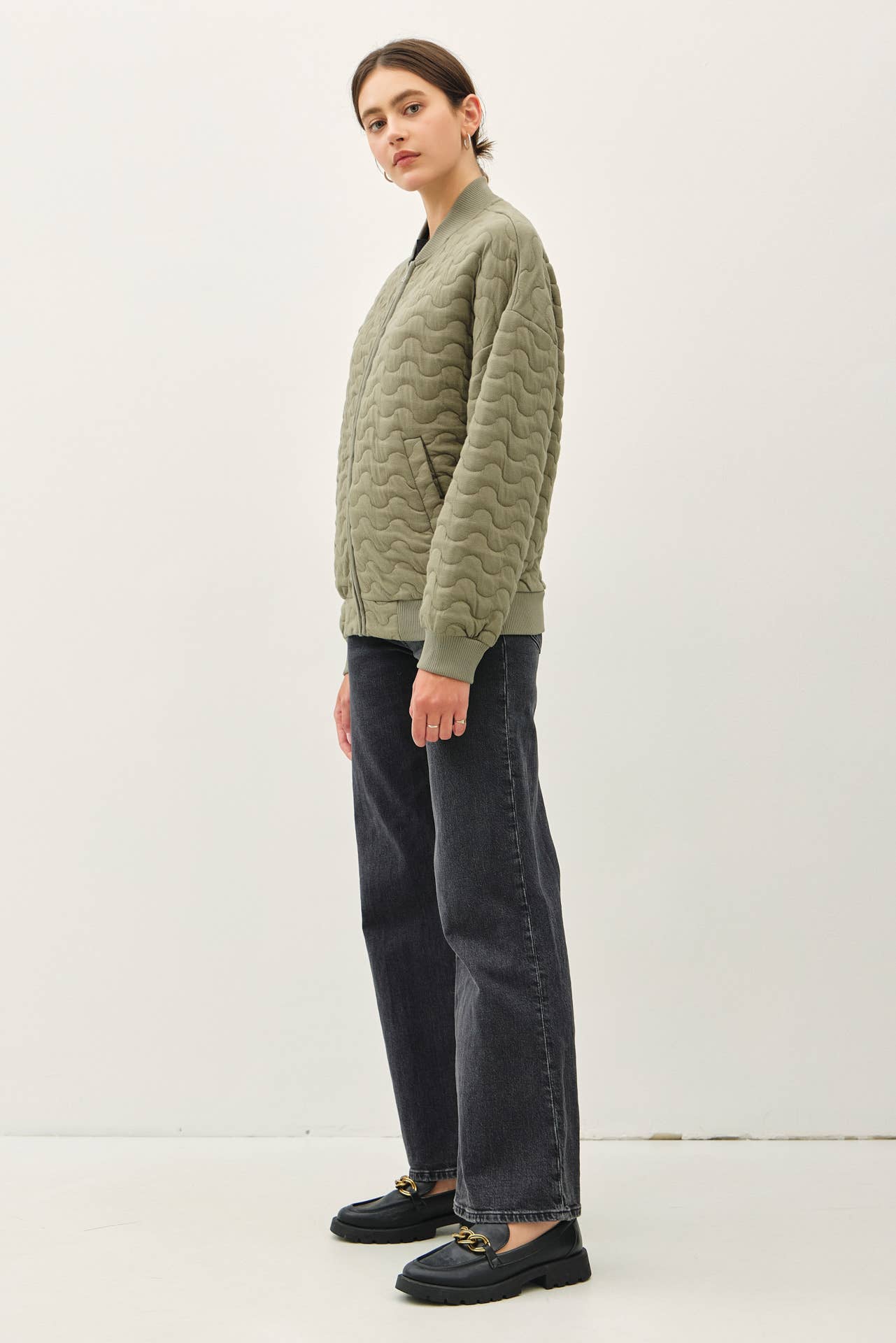 Comfy Wave Quilted Bomber Jacket