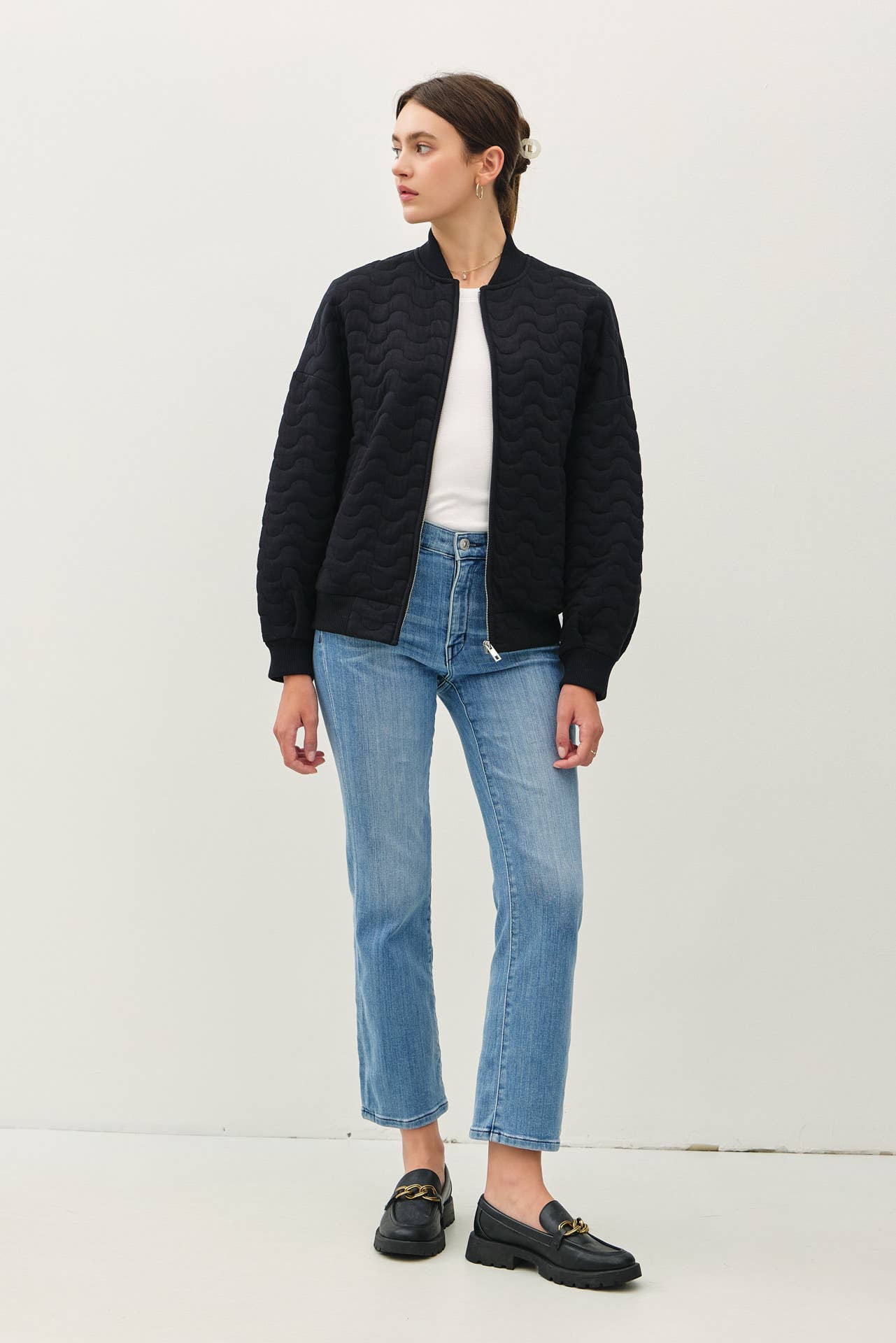 Comfy Wave Quilted Bomber Jacket