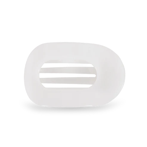 Coconut White Medium Flat Round Hair Clip