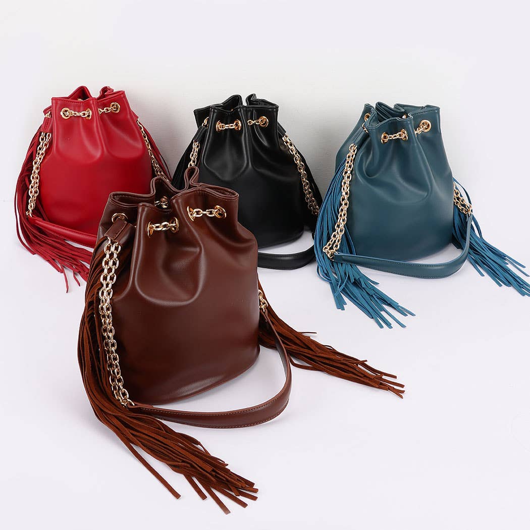 Teal Fringe Bag