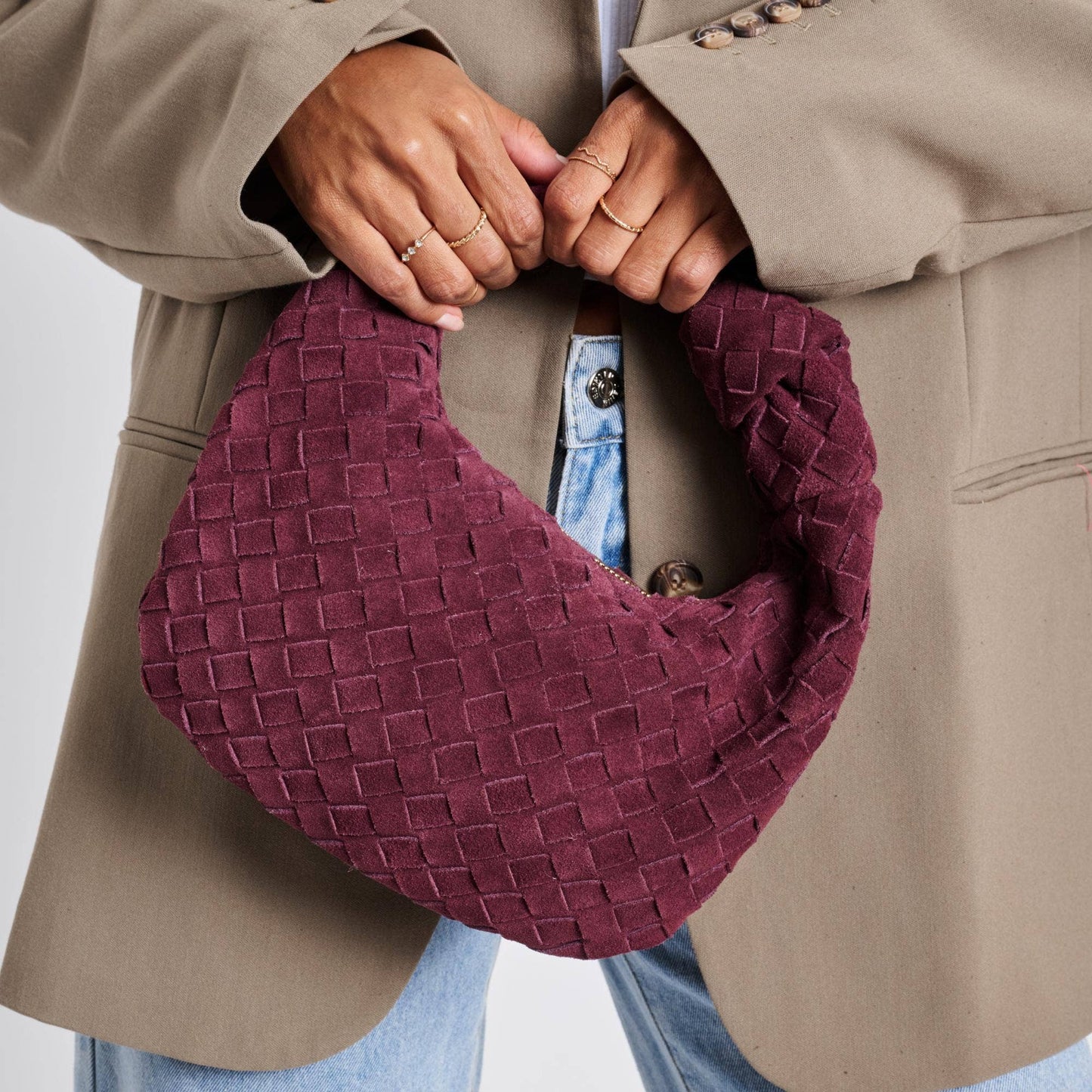 Autumn Woven Genuine Suede Leather Bag
