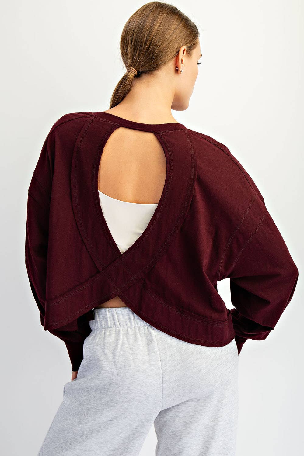 Cotton Slub Open Back Tee - Multiple colors