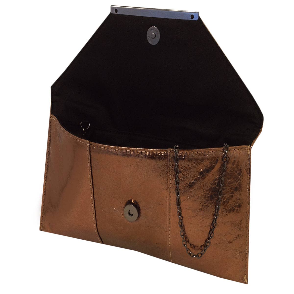 Crushed Metallic Evening Clutch: BRONZE
