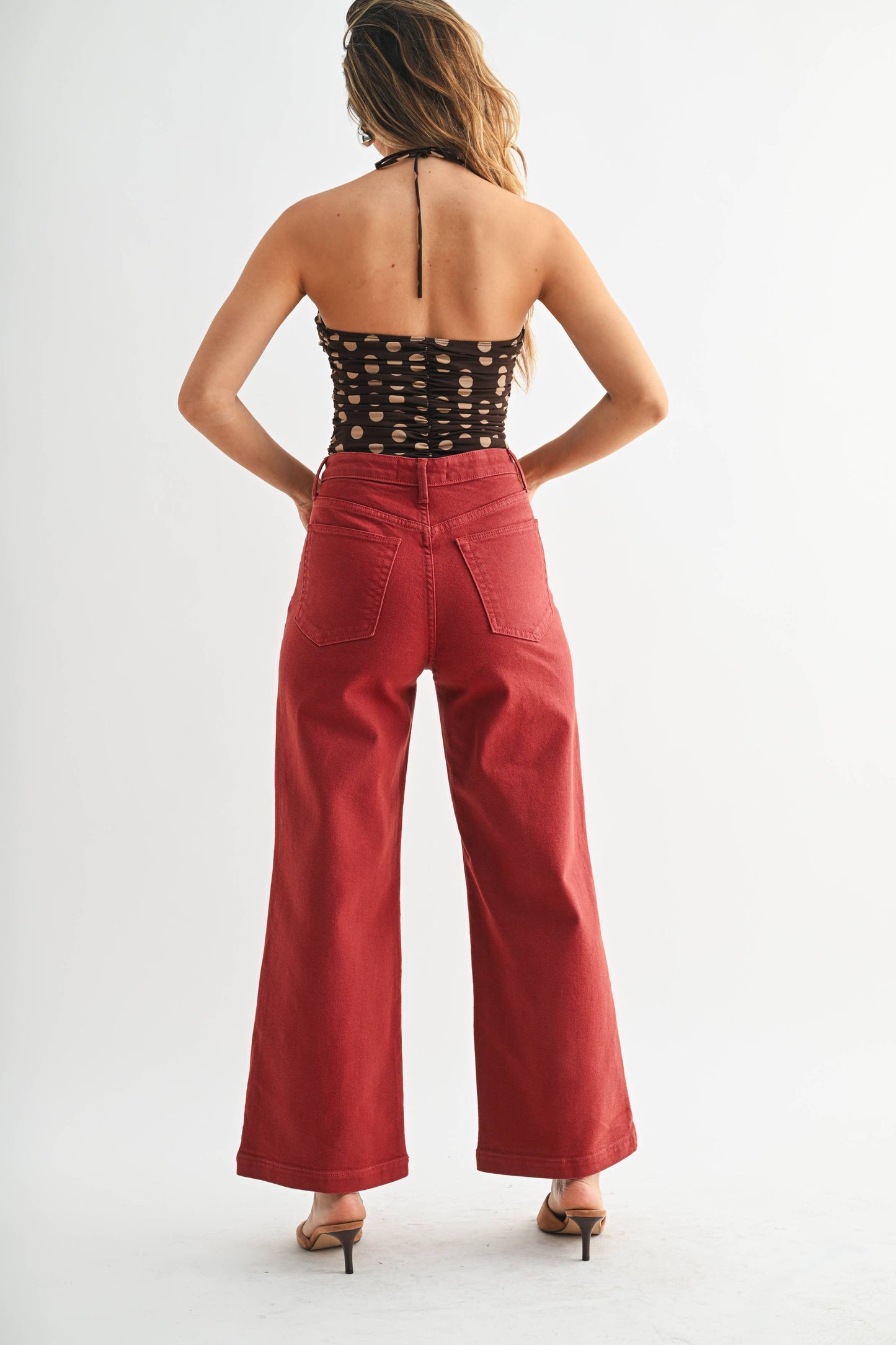 Patch Pocket Burgundy Denim