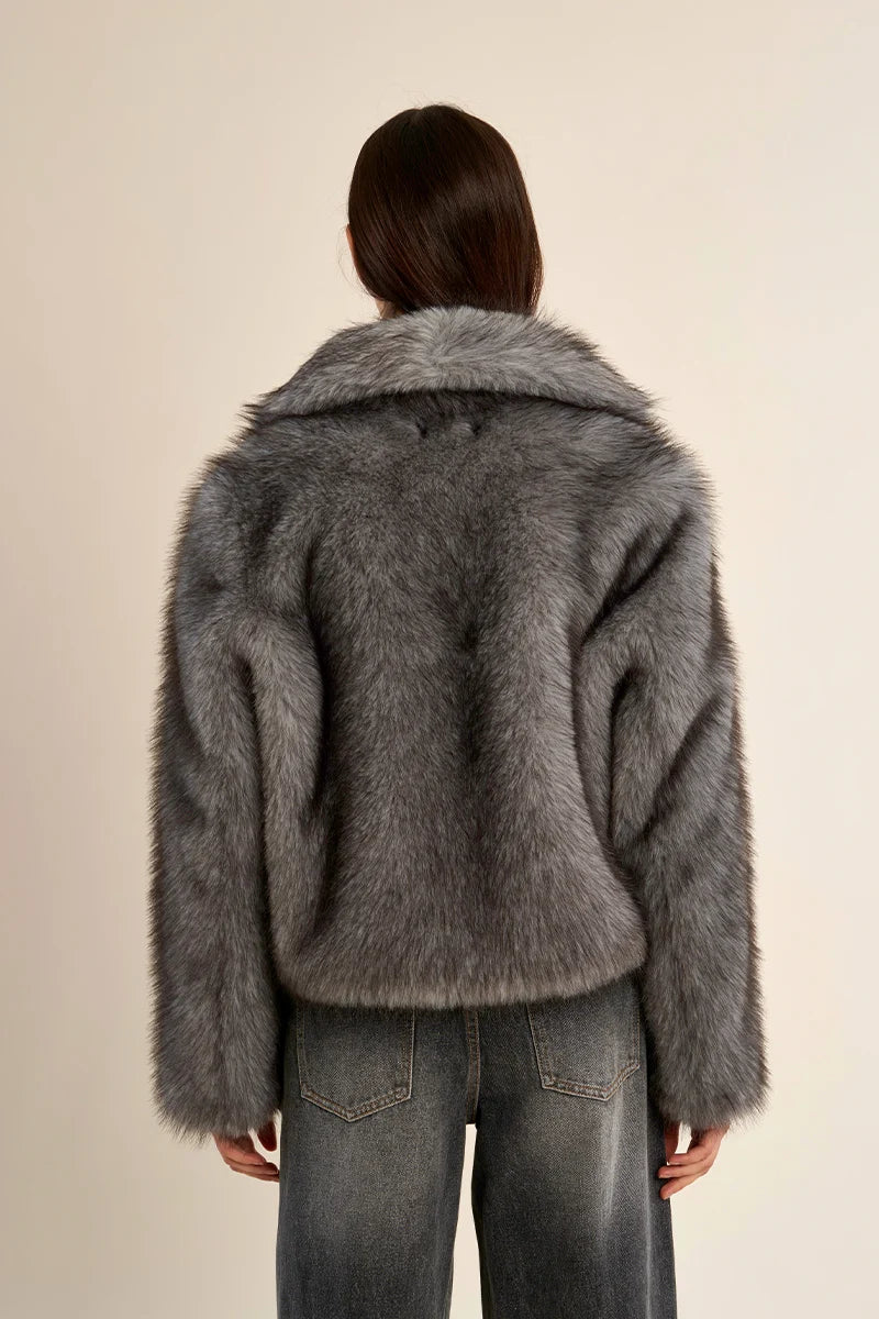Gray Fox Faux Jacket
