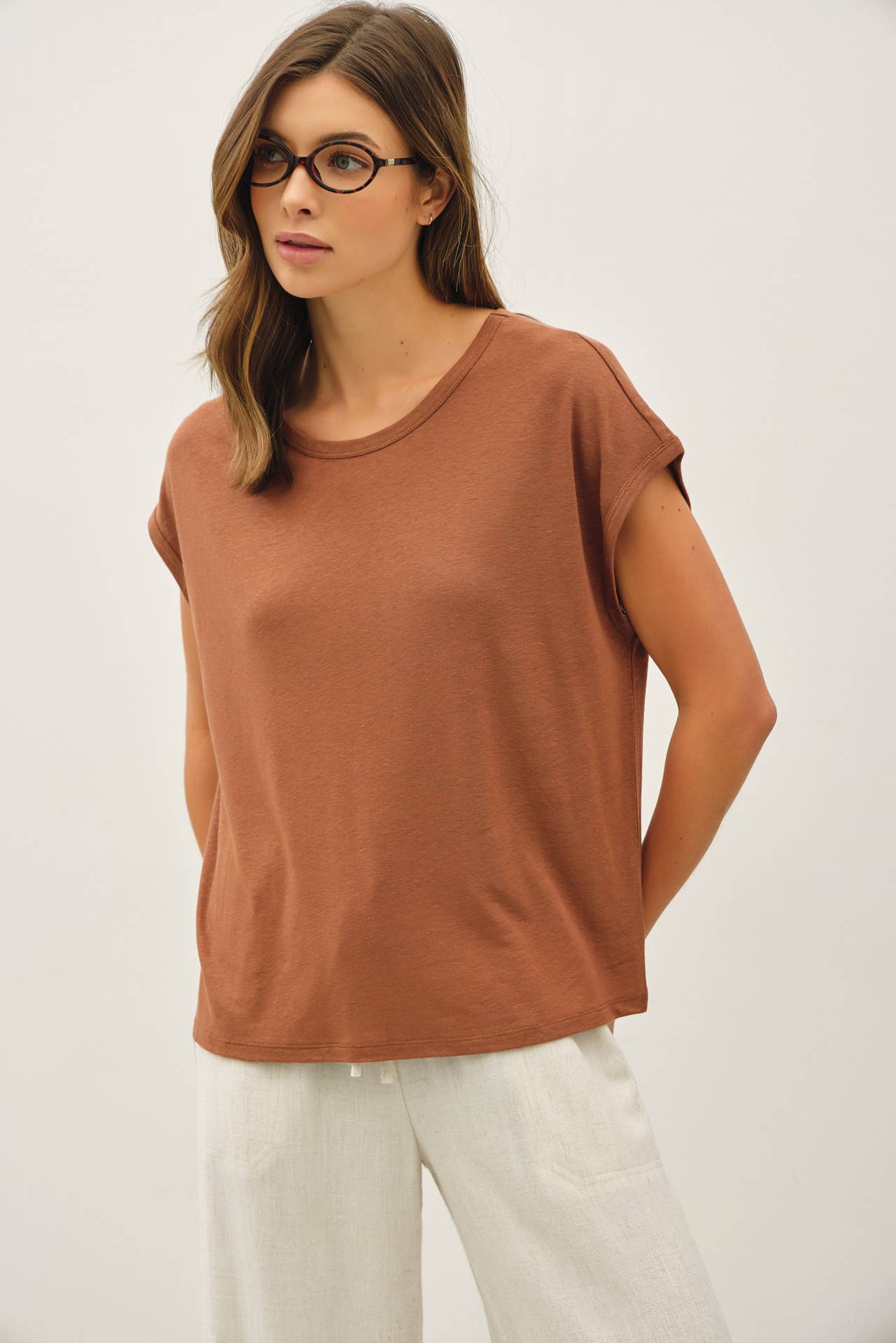 Linen Boxy Tee - 2 Colors