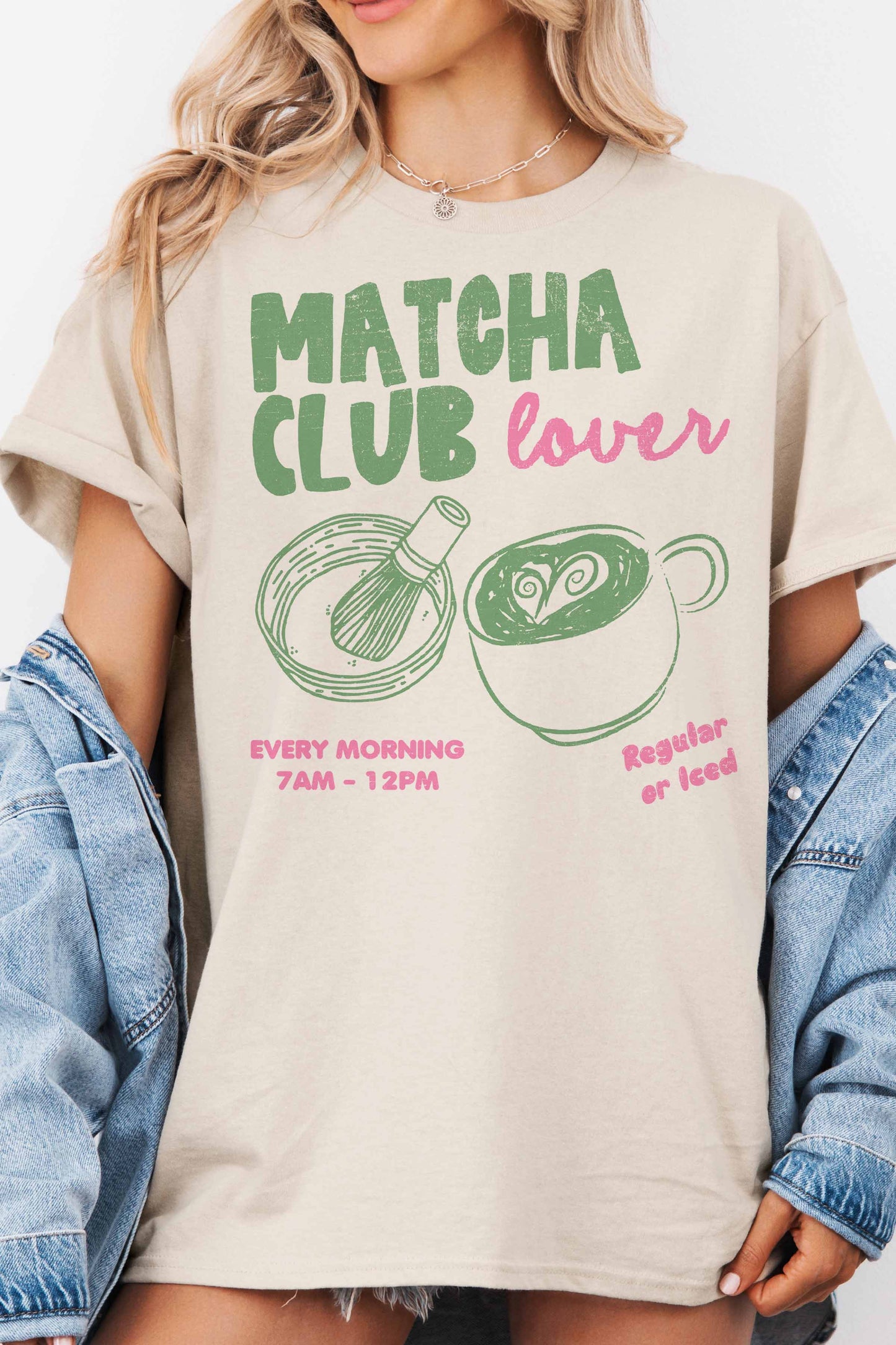 MATCHA CLUB OVERSIZED TEE: WHITE