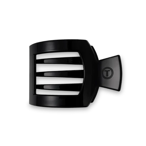 Jet Black Medium Flat Square Hair Clip