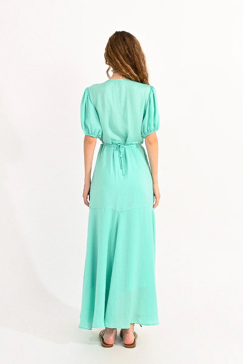 Derry Wrap Dress - Aqua Blue