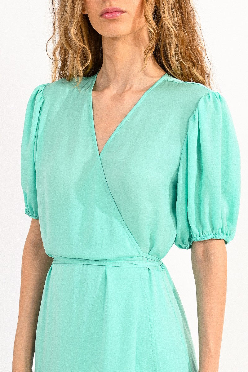 Derry Wrap Dress - Aqua Blue