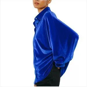 Blue Lagoon Velvet Blouse