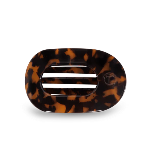 Tortoise Medium Flat Round Hair Clip