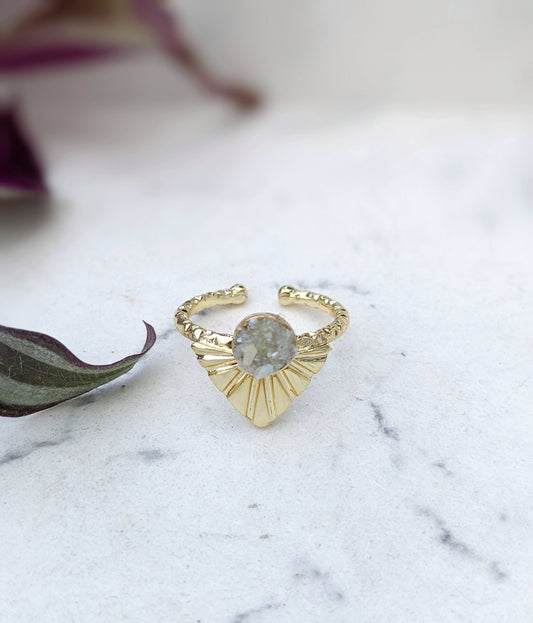 Mother of Pearl Ring Boho Open Ring Dainty Ring Gold Pearl