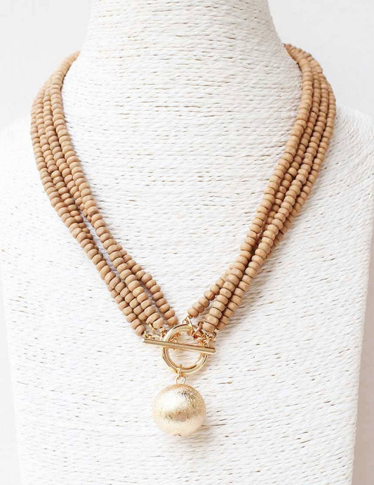Natural Multi-Layer Pearl Toggle Necklace
