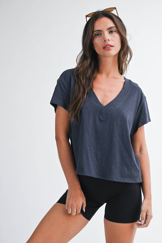 Box Crop Top - Denim