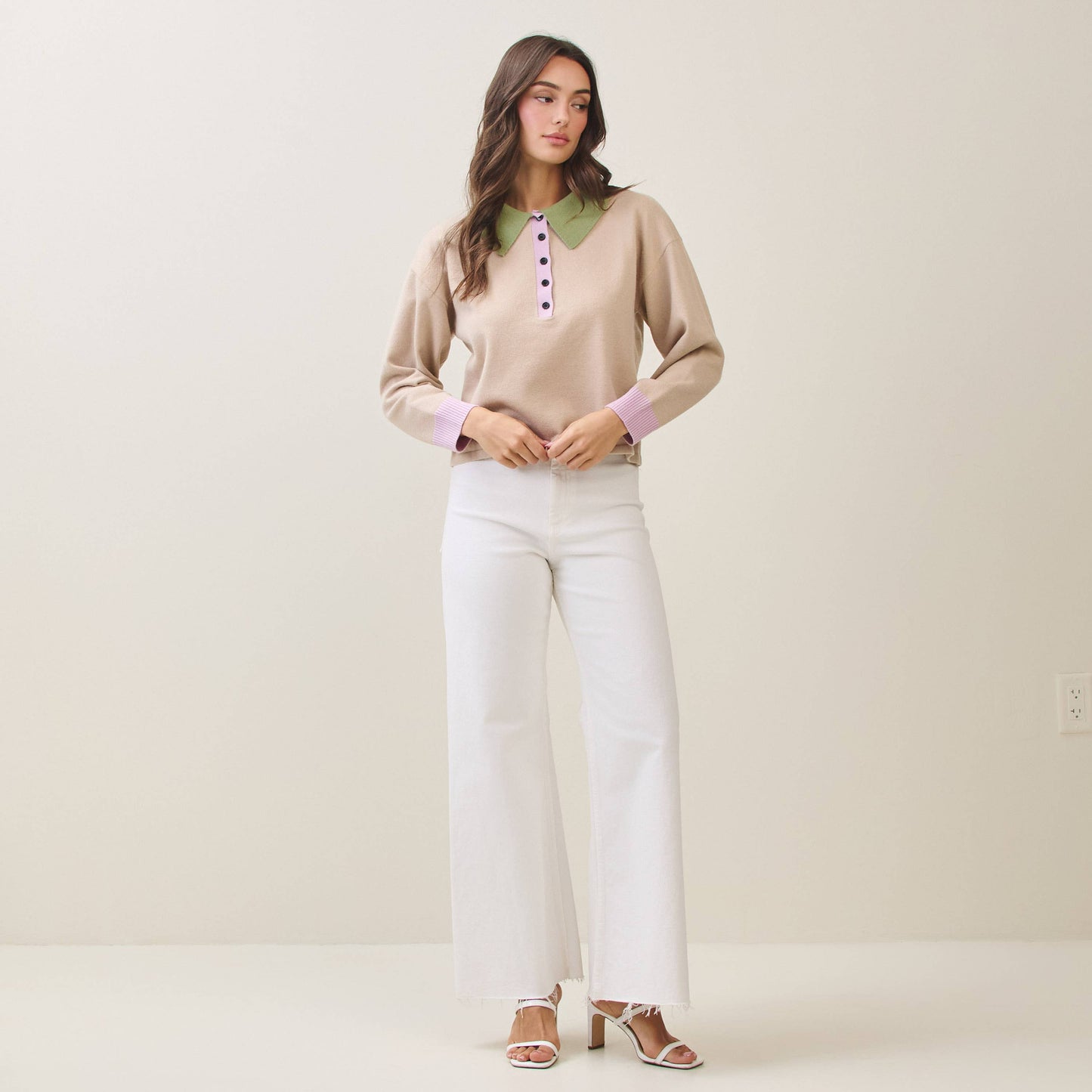 Colorblock Polo Sweater