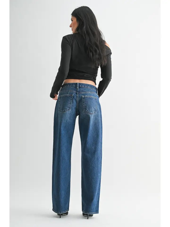 Studded Low Rise Baggy Jean