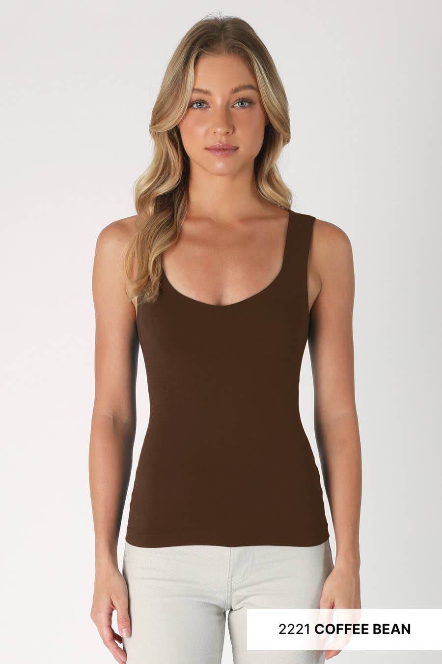 Clean Line Sweet Heart Tank - Coffee Bean