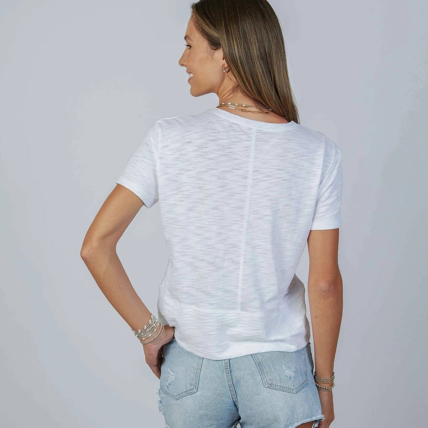 Celia Perfect Length Tee in White