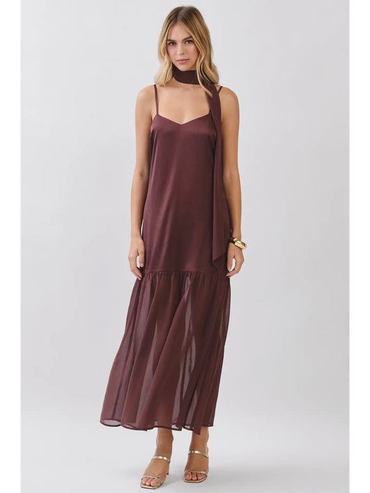 Espresso Sheer Panel Maxi