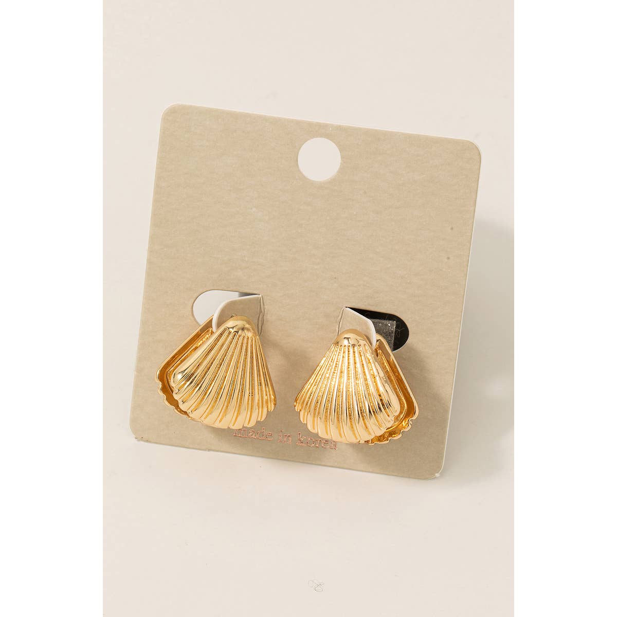 Metallic Sea Shell Huggie Earring